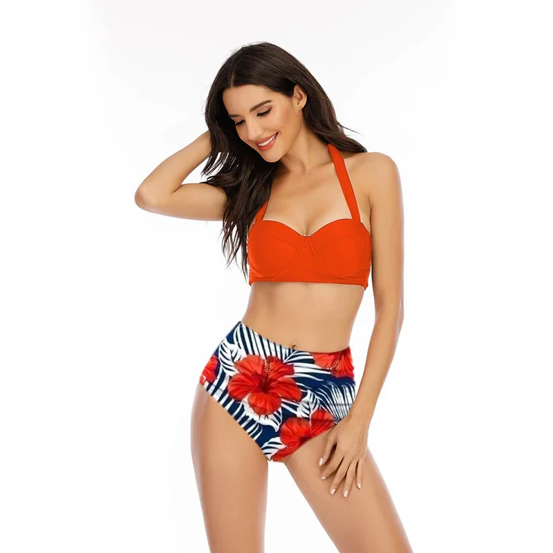 Bikini Vintage <br> Orange Fleurs