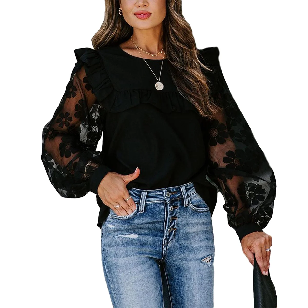 Blouse Noire Transparente