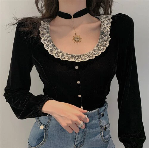 Blouse Vintage Velours - Image 3