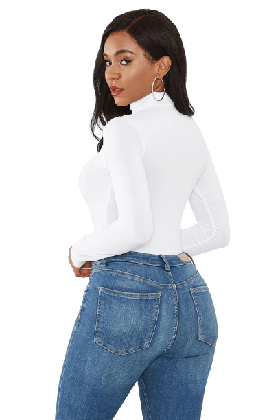 Body Manche Longue Femme <br> Blanc - Image 2