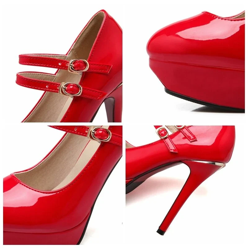 Chaussure Pin-Up Rétro <br> Rouge - Image 4