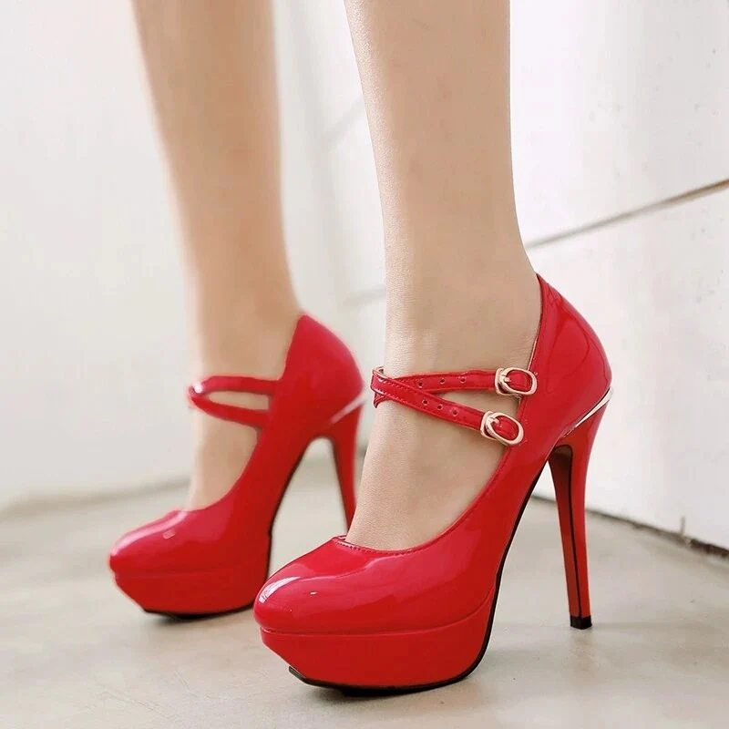 Chaussure Pin-Up Rétro <br> Rouge - Image 5