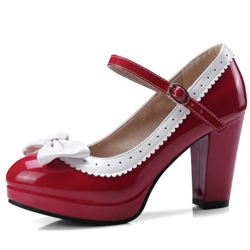 Chaussure Vintage <br> Nœud Rouge