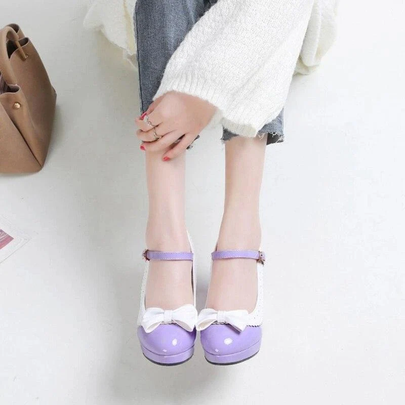 Chaussure Vintage <br> Nœud Violet - Image 3