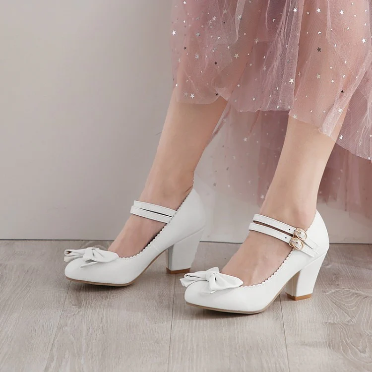 Chaussures Pin-Up <br> Pas Cher Blanc - Image 3