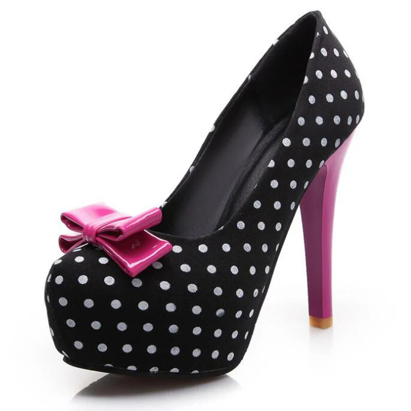 Chaussures Pin-Up Pois Noir