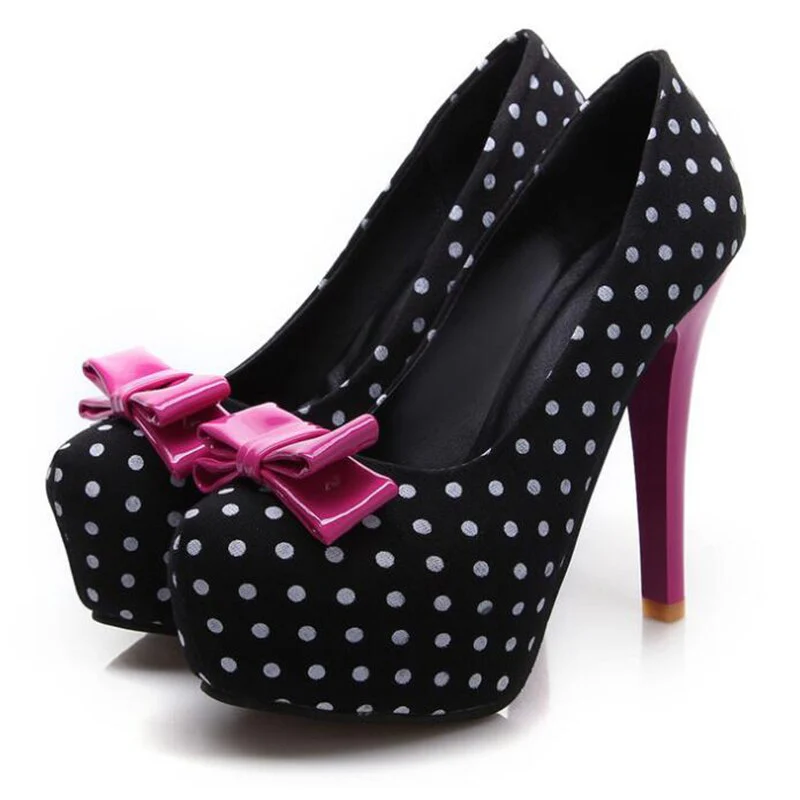 Chaussures Pin-Up Pois Noir - Image 2