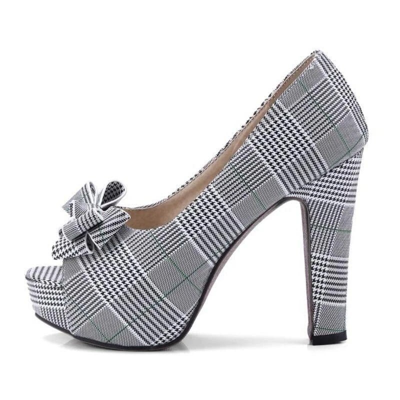 Chaussures Pin-Up Rayures Clair - Image 2