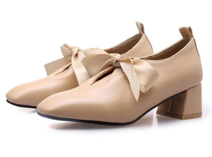Chaussures Rétro Chic Beige - Image 2