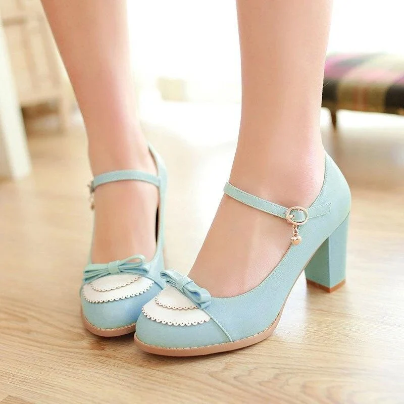 Chaussures Vintage <br> Mary Jane Bleu - Image 2