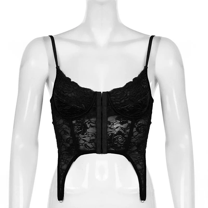 Crop Top Bustier <br> Noir - Image 3