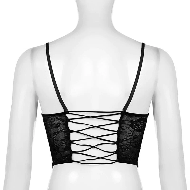 Crop Top Bustier <br> Noir - Image 4
