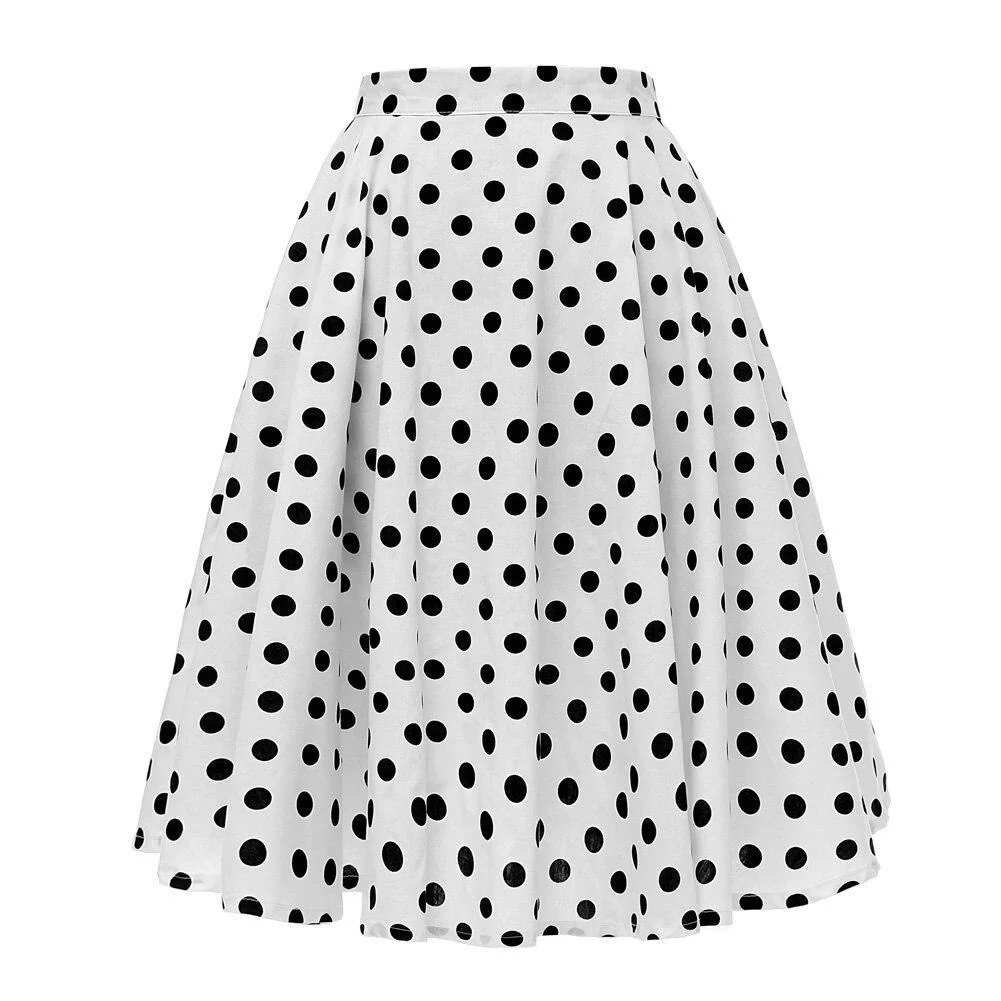 Jupe Vintage <br> Blanche à Pois