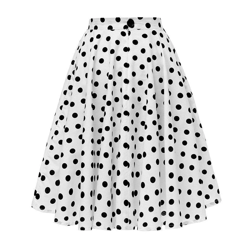 Jupe Vintage <br> Blanche à Pois - Image 2