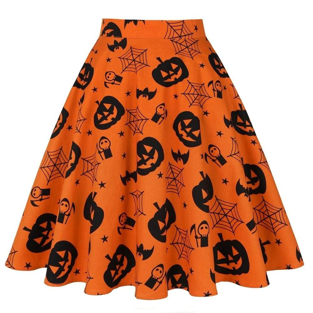 Jupe Vintage <br> Halloween Citrouille