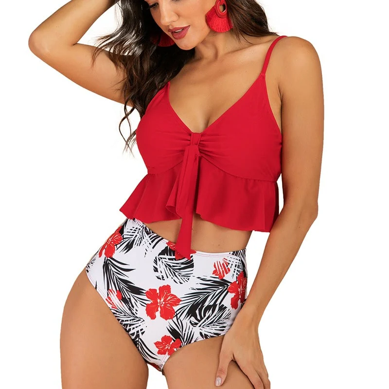 Maillot de Bain Rouge Deux Pièces