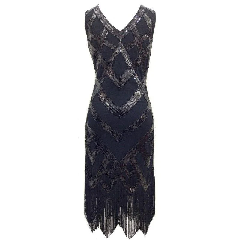 Robe Année 20 Vintage Noire - Image 2