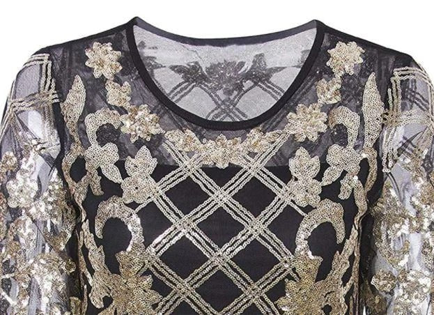 Robe Années 20 Or Vintage - Image 2