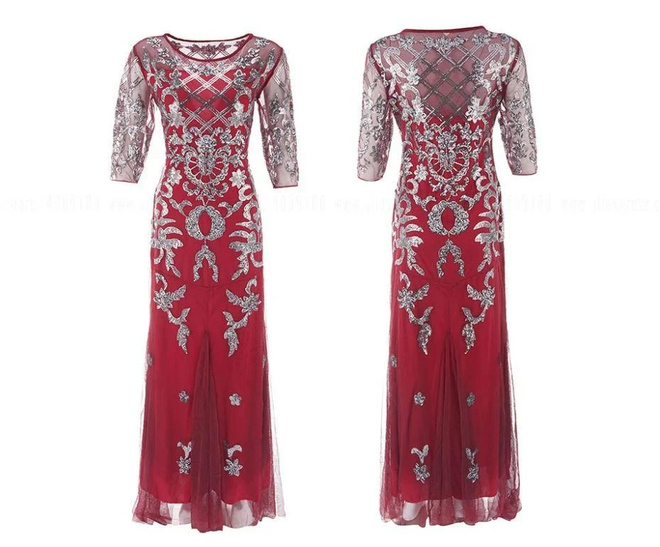 Robe Années 20 Rouge Vintage - Image 2