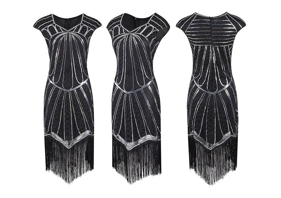 Robe Charleston Année 20 <br> Argent - Image 2