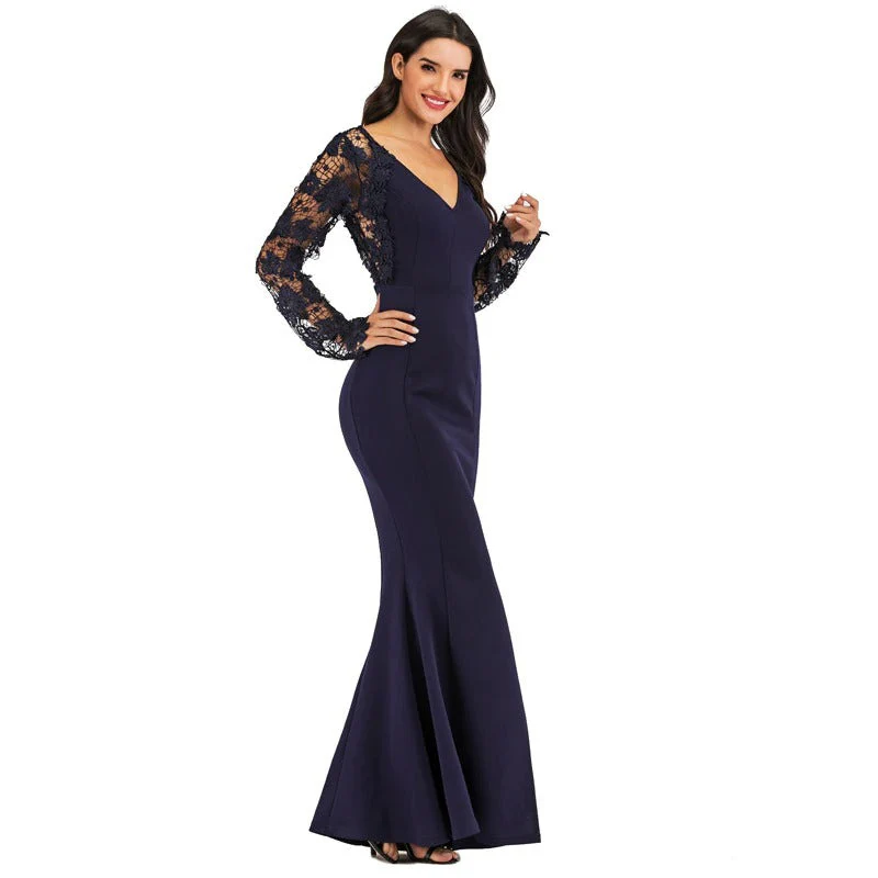 Robe De Soirée Dentelle Longue - Image 2