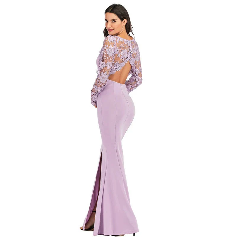 Robe De Soirée Dentelle Longue - Image 6