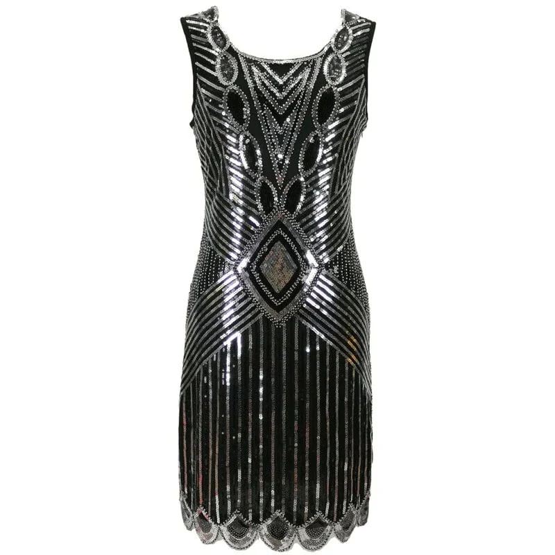 Robe Gatsby Courte <br> Noire et Argent