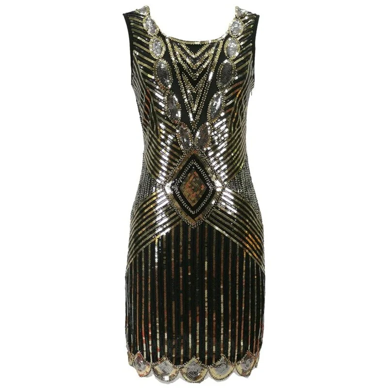 Robe Gatsby Courte <br> Noire et Or