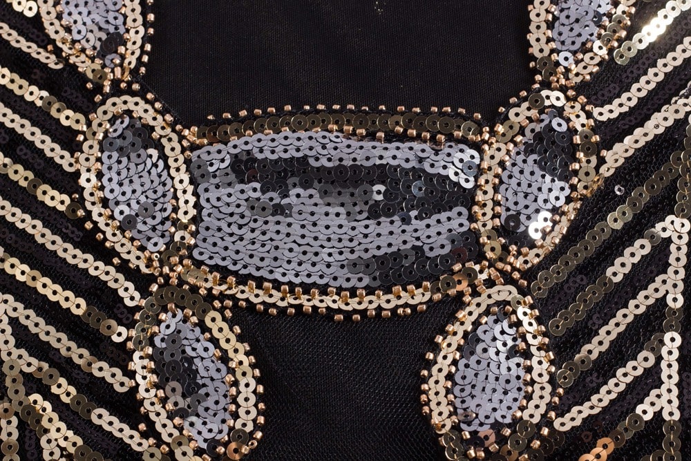 Robe Gatsby Courte <br> Noire et Or - Image 4