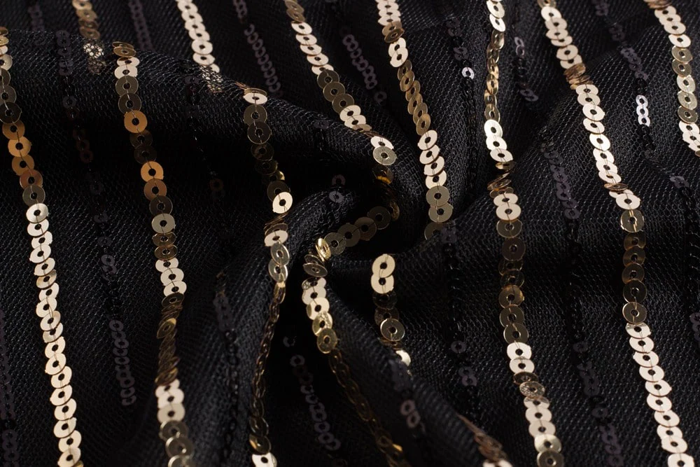 Robe Gatsby Courte <br> Noire et Or - Image 5