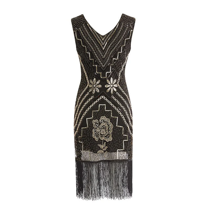 Robe Gatsby <br> Fleurs Noir