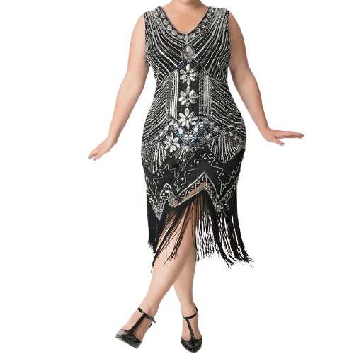 Robe Gatsby <br> Grande Taille Argent