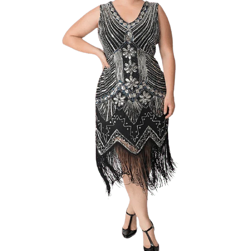 Robe Gatsby <br> Grande Taille Argent - Image 3