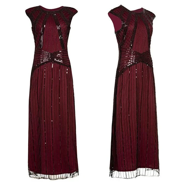 Robe Gatsby Longue <br> Bordeaux - Image 2