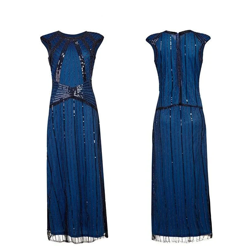 Robe Gatsby Longue <br> Marine Chic - Image 2