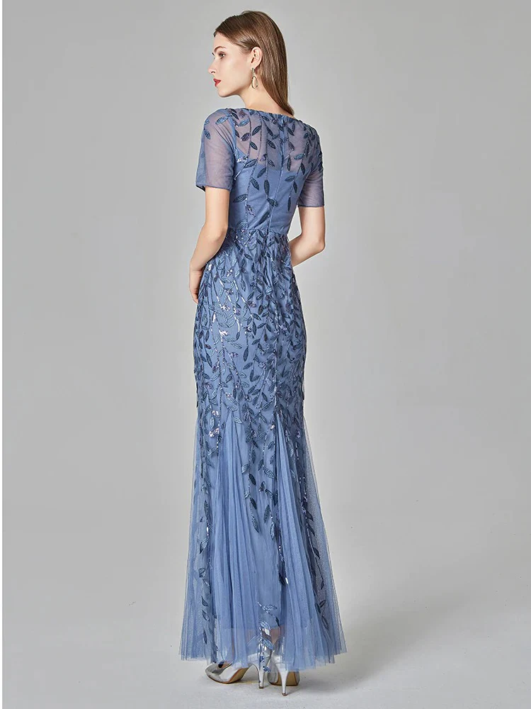 Robe Gatsby Longue <br> Vintage Bleue - Image 2