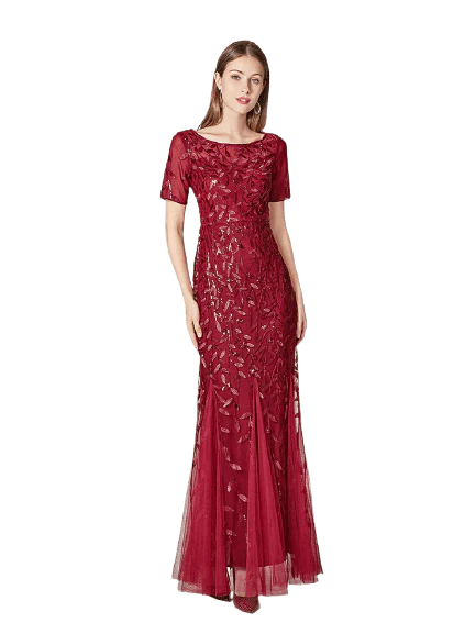 Robe Gatsby Longue <br> Vintage Bordeaux