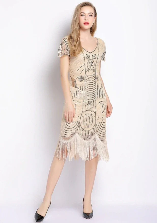 Robe Gatsby Rétro Chic Ivoire - Image 3