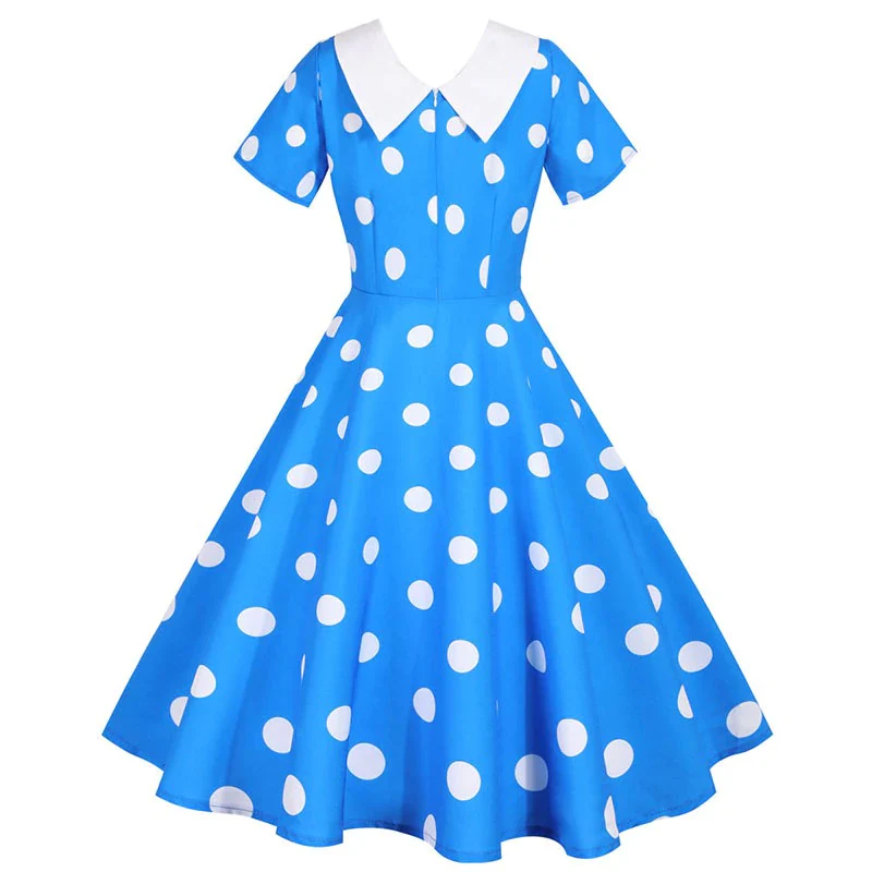 Robe Pin Up Rockabilly <br> Bleue - Image 3