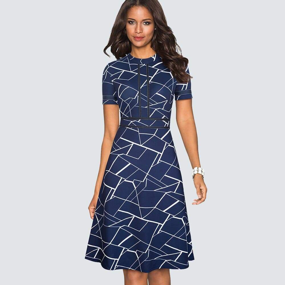 Robe Vintage <br> Carreaux Bleus