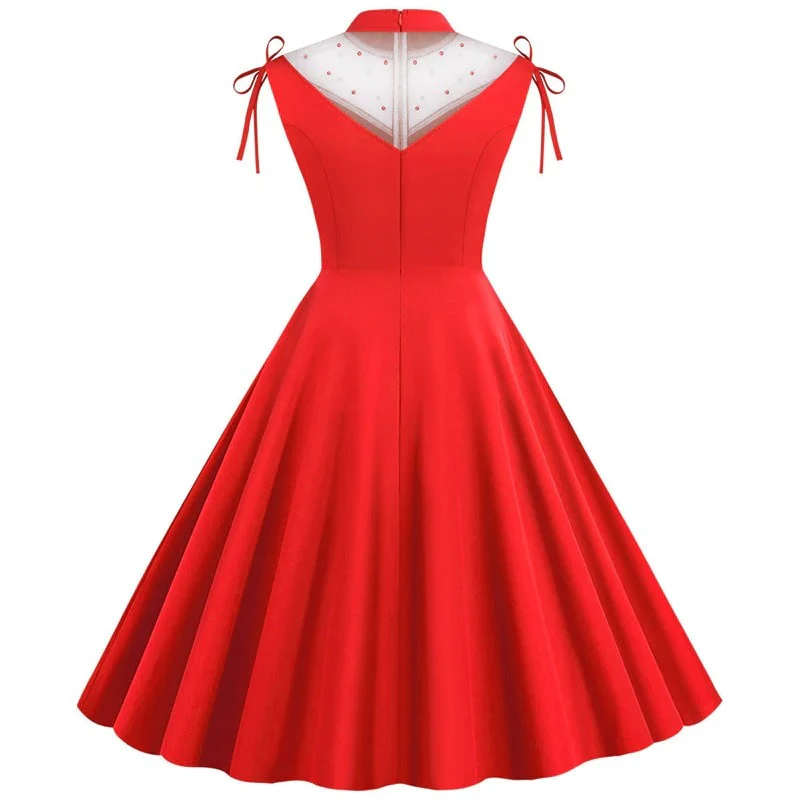 Robe Vintage <br> Cérémonie Rouge - Image 3