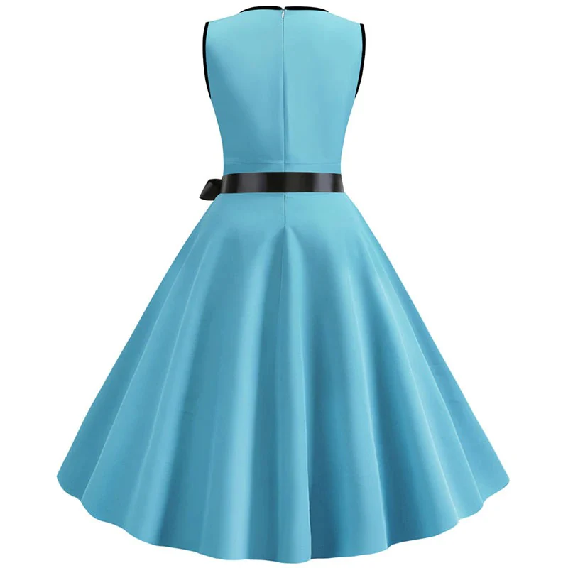 Robe Vintage <br> Pas Cher Bleue - Image 2