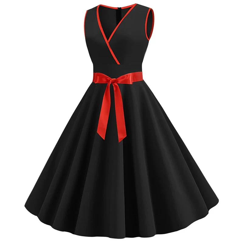 Robe Vintage <br> Pas Cher Noire - Image 2