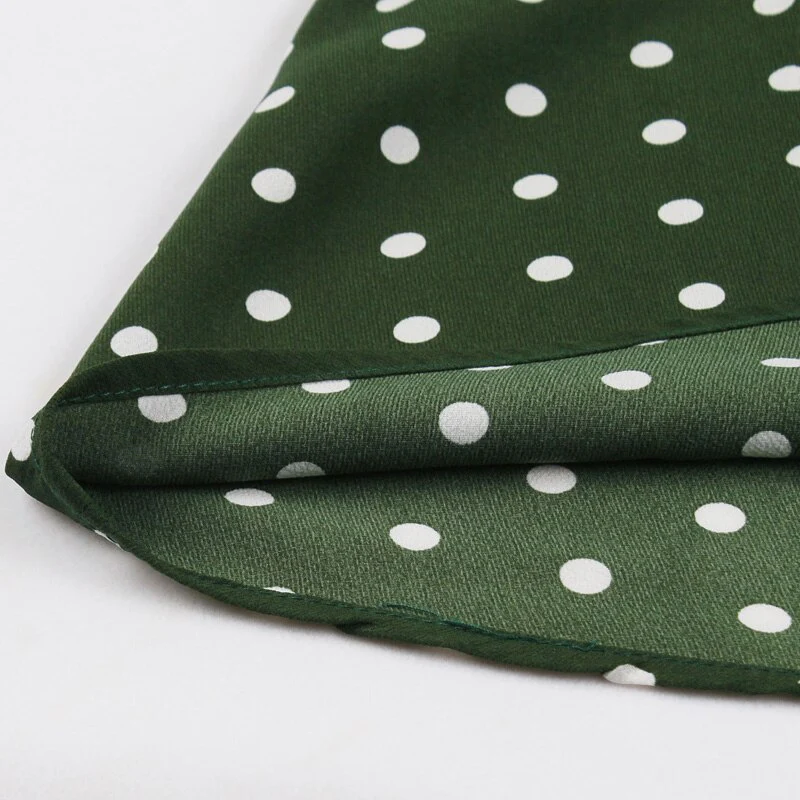 Robe Vintage <br> Verte Pois Blancs - Image 6