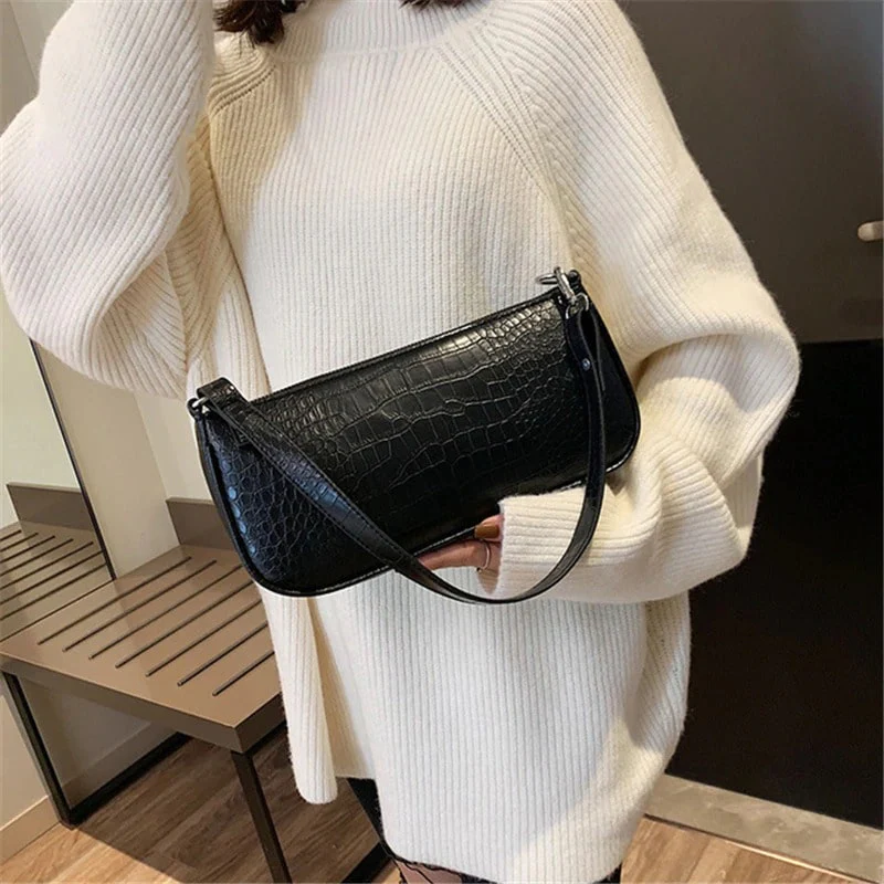 Sac à Main Croco Vintage <br> Noir - Image 3