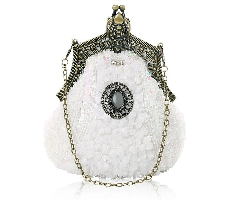 Sac À Main Vintage <br> Gatsby Chic Blanc