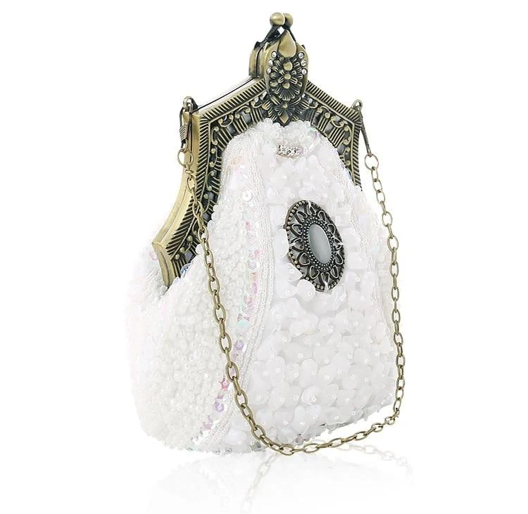 Sac À Main Vintage <br> Gatsby Chic Blanc - Image 2