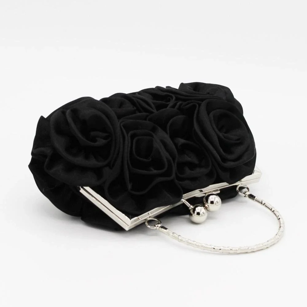 Sac À Main Vintage <br> Roses Noir - Image 4